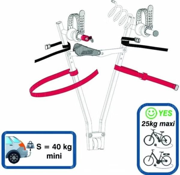Porte-vélo sur Boule d'Attelage Mottez Jupiter 1 Vélo Électrique – Image 2